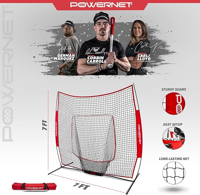 PowerNet 7x7 Baseball Softball Hitting Net