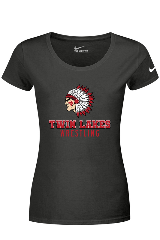 Twin Lakes Wrestling DTF Nike Ladies Dri-FIT Cotton/Poly Scoop Neck Tee