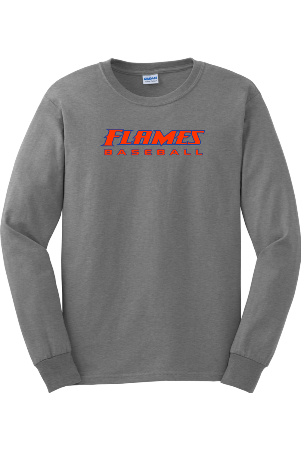 Flames MI Baseball DTF Ultra Cotton Long Sleeve T-Shirt