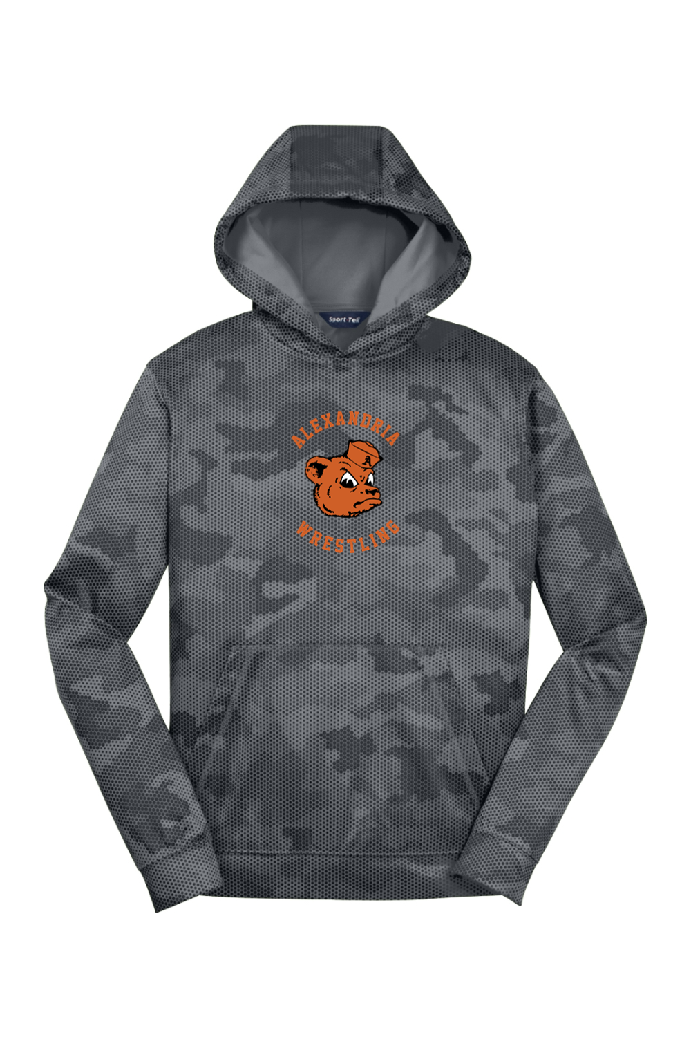 Alexandria Wrestling Youth Sport-Wick CamoHex Fleece Hooded Pullover