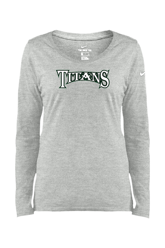 Nike Ladies Core Cotton Long Sleeve Scoop Neck Tee