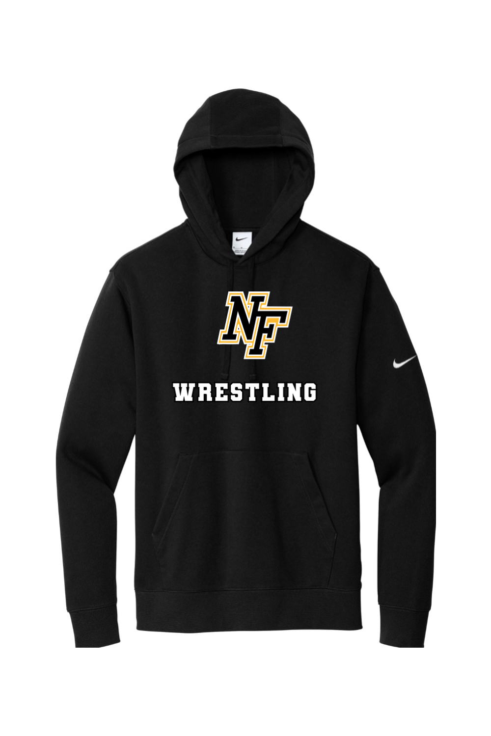 North Farmington Wrestling DTF Nike Club Fleece Sleeve Swoosh Pullover Hoodie