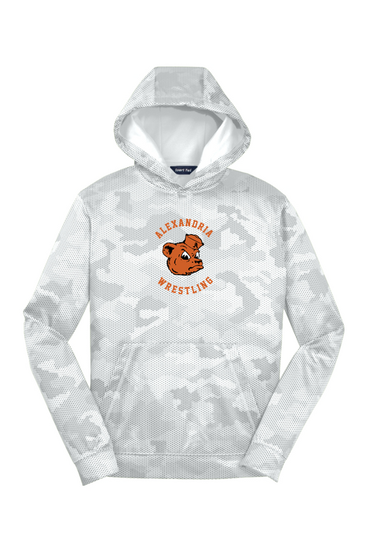 Alexandria Wrestling Youth Sport-Wick CamoHex Fleece Hooded Pullover
