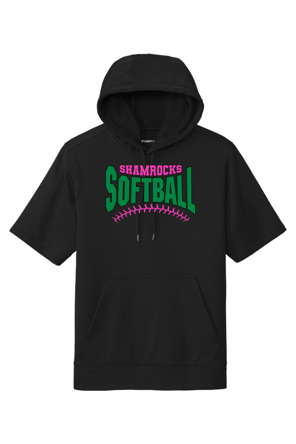 Shamrocks Softball Fleece Short Sleeve Hooded Pullover
