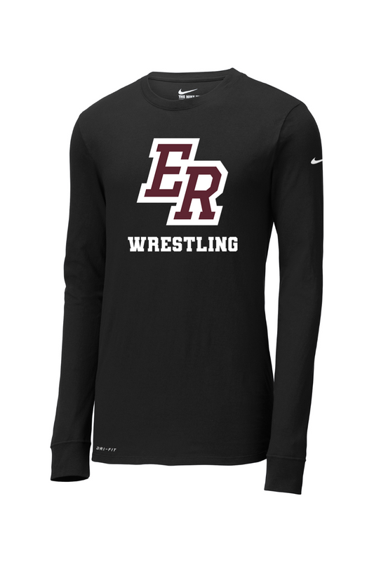 Eaton Rapids Wrestling DTF Nike Dri-FIT Cotton/Poly Long Sleeve Tee