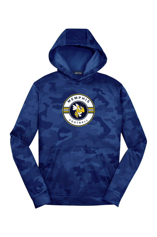 Memphis Football DTF Youth Sport-Wick CamoHex Fleece Hooded Pullover