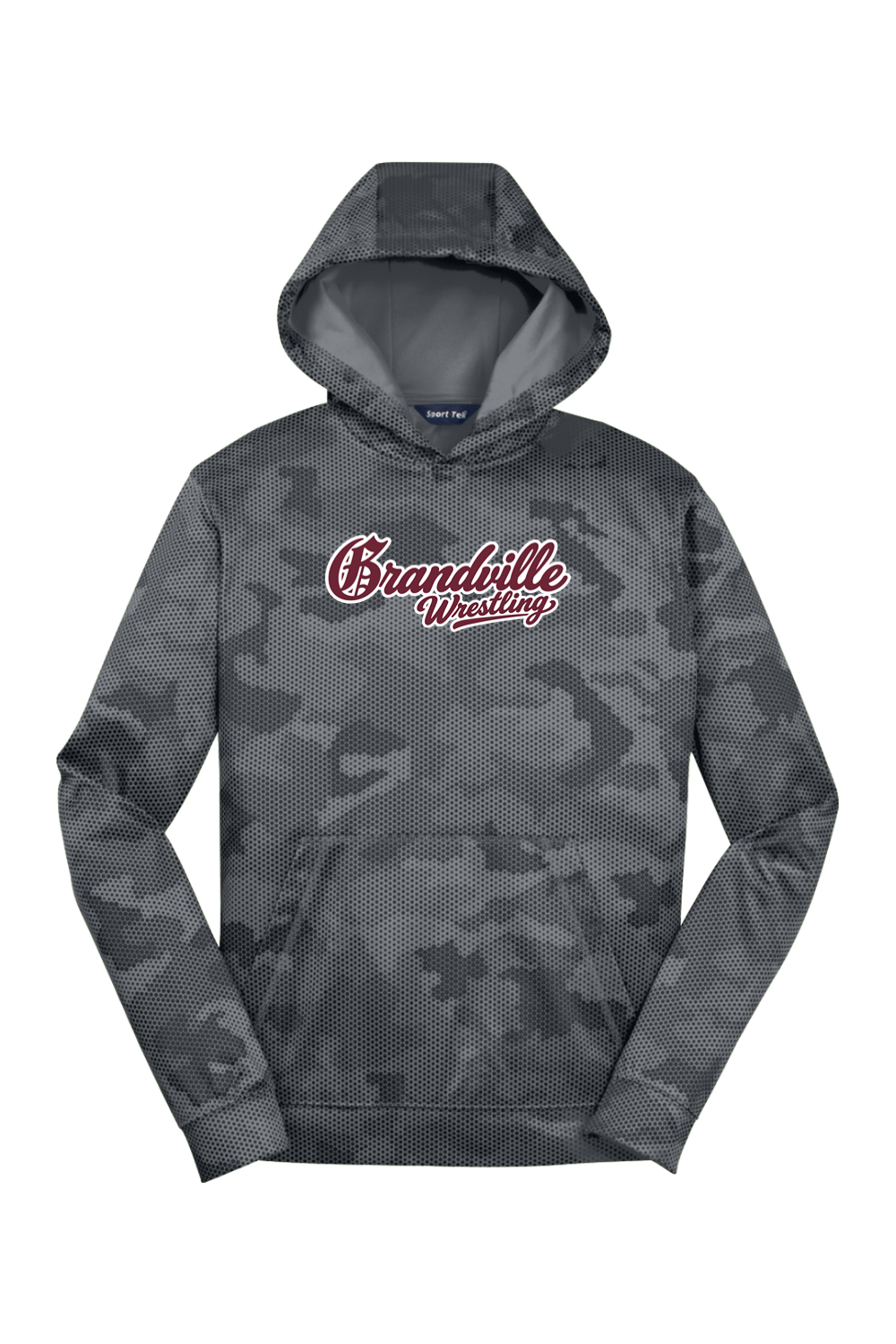 Grandville Wrestling DTF Youth Sport-Wick CamoHex Fleece Hooded Pullover