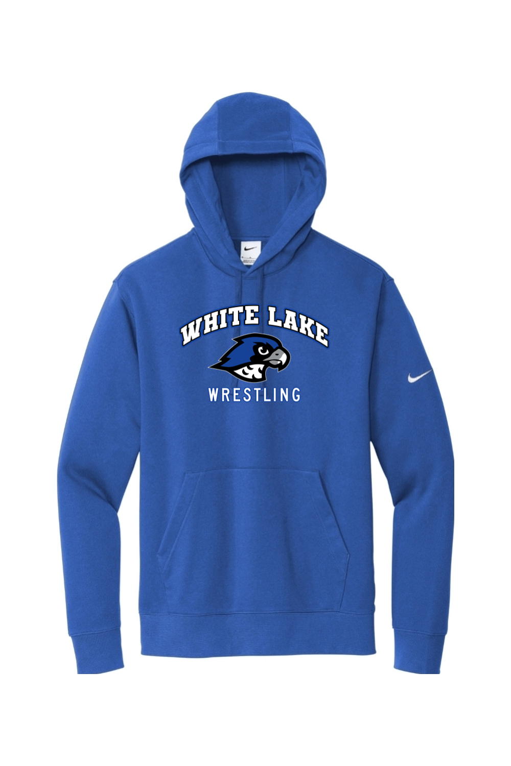 White Lake MS Wrestling DTF Nike Club Fleece Sleeve Swoosh Pullover Hoodie