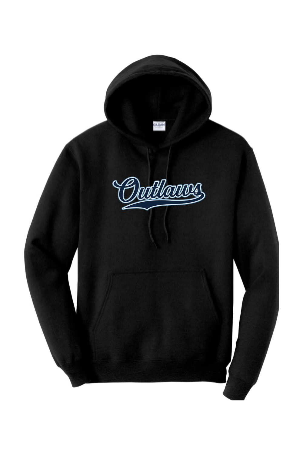 Outlaws Baseball Script Heavy Blend Hooded Sweatshirt