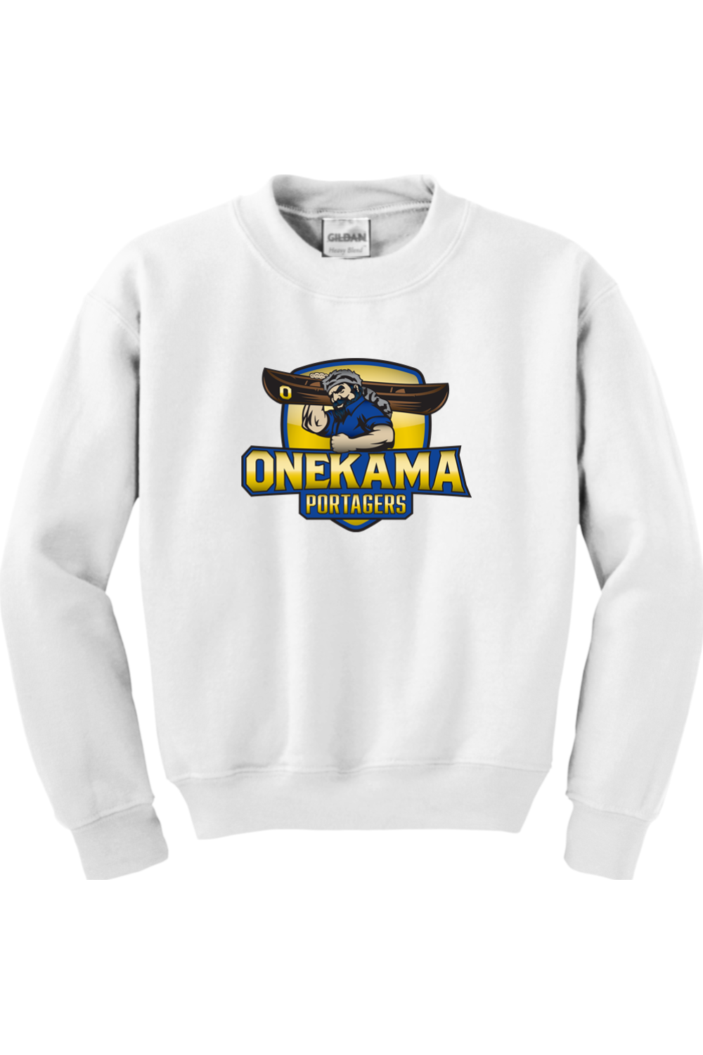 Onekama Portagers Football Youth Heavy Blend Crewneck Sweatshirt