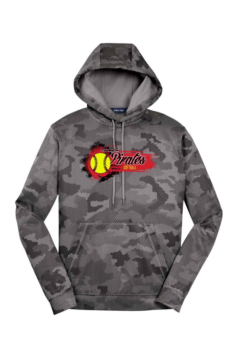 Cardington Pirates Softball DTF CamoHex Fleece Hooded Pullover