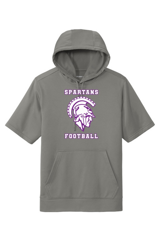 Spartans Football DTF Fleece Short Sleeve Hooded Pullover