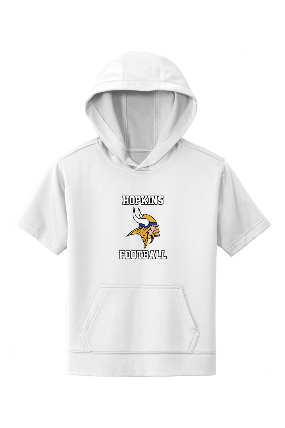 Hopkins High School Football DTF Youth Fleece Short Sleeve Hooded Pullover