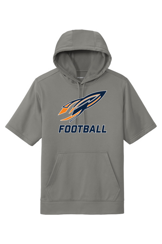 Kelloggsville Football Fleece Short Sleeve Hooded Pullover