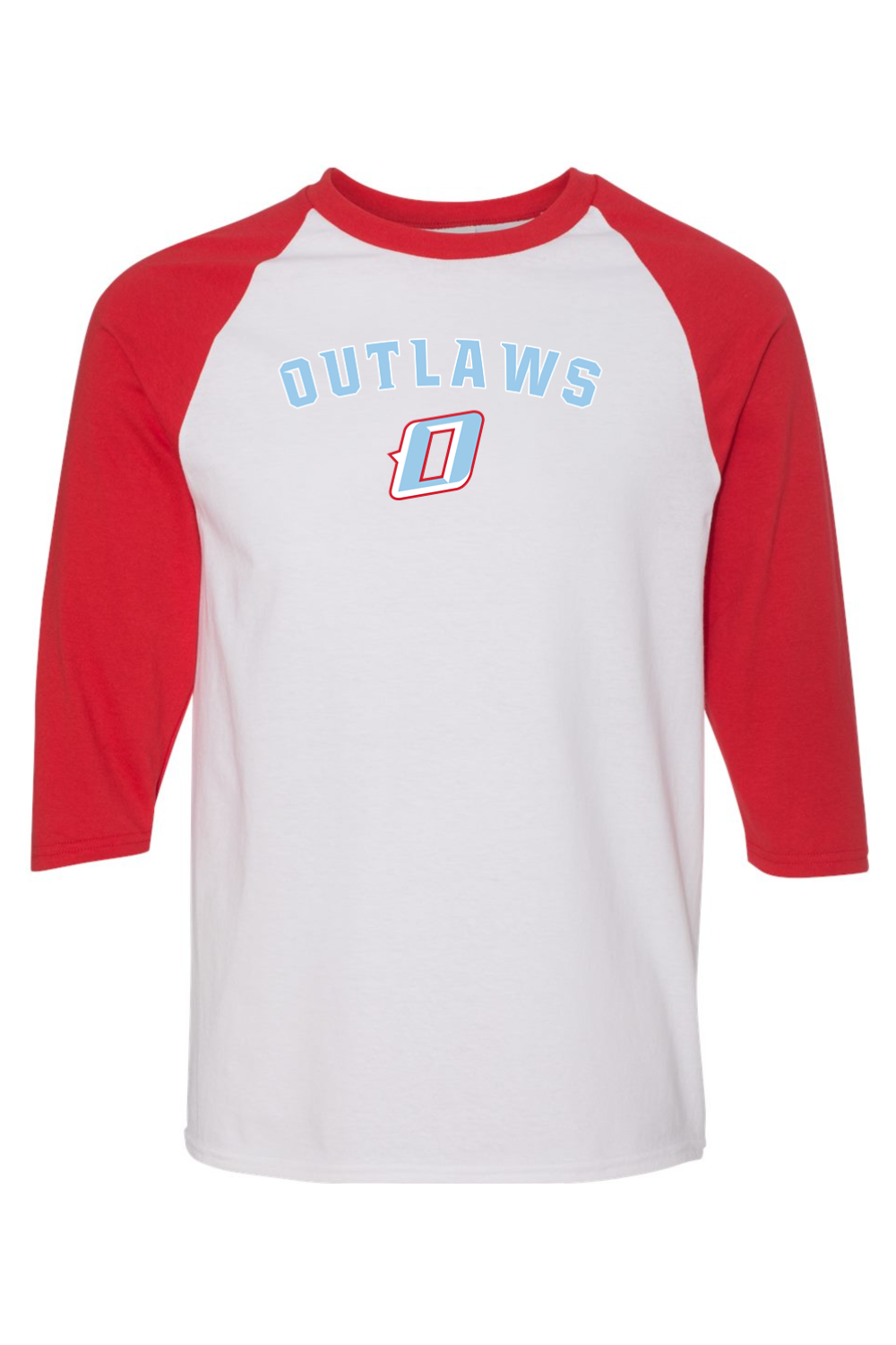 Outlaws Baseball Heavy Cotton Raglan Three-Quarter Sleeve T-Shirt