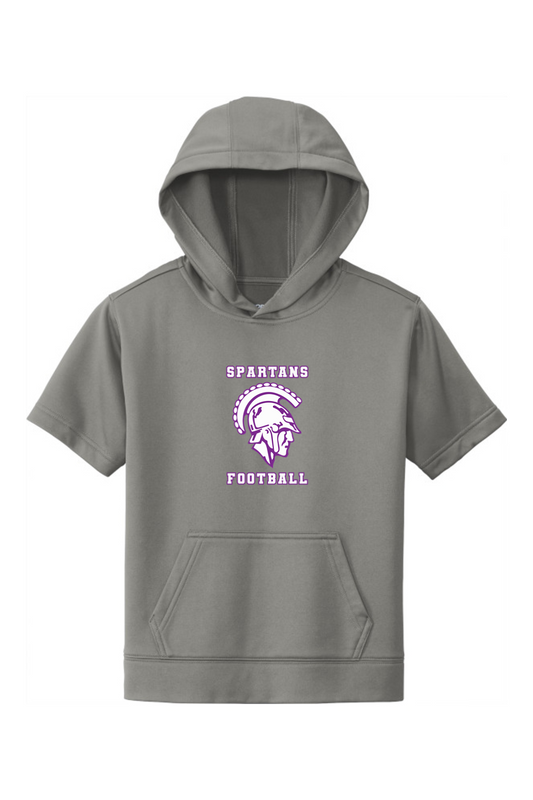 Spartans Football DTF Youth Fleece Short Sleeve Hooded Pullover