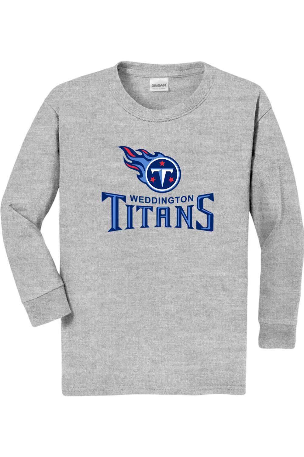 Weddington Titans Football DTF Youth Heavy Cotton Long Sleeve T-Shirt