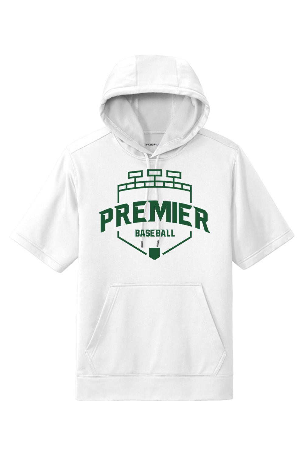 Premier Baseball OR Fleece Short Sleeve Hooded Pullover - Green Logo