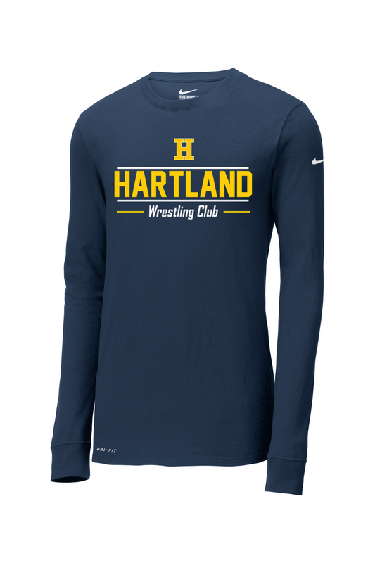 Hartland Wrestling Club DTF Nike Dri-FIT Cotton/Poly Long Sleeve Tee