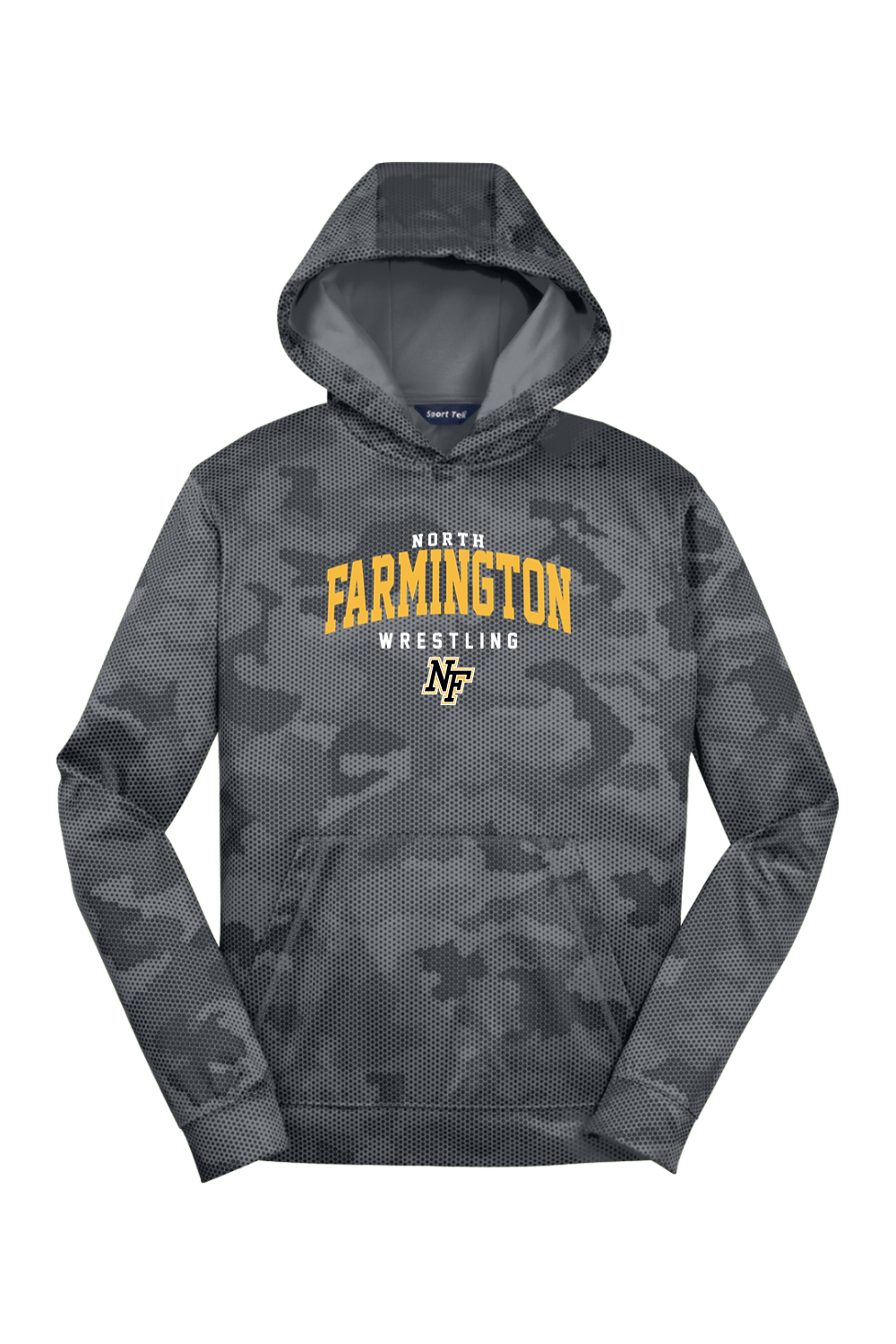 North Farmington Wrestling DTF Youth Sport-Wick CamoHex Fleece Hooded Pullover