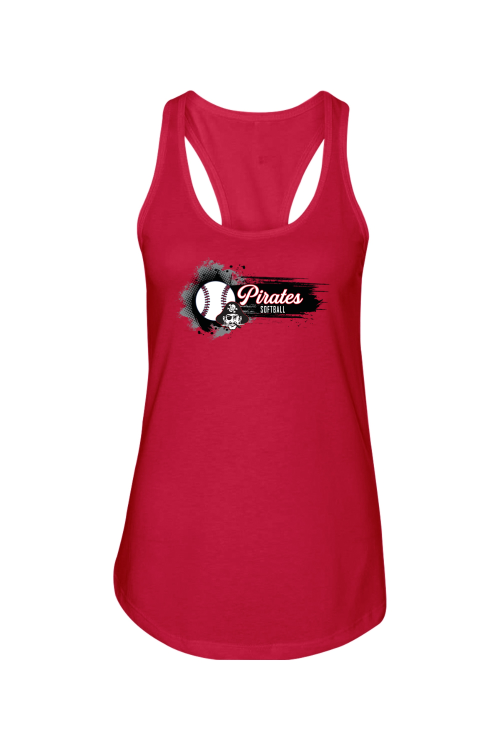 Cardington Pirates Softball DTF Ladies Racerback Tank