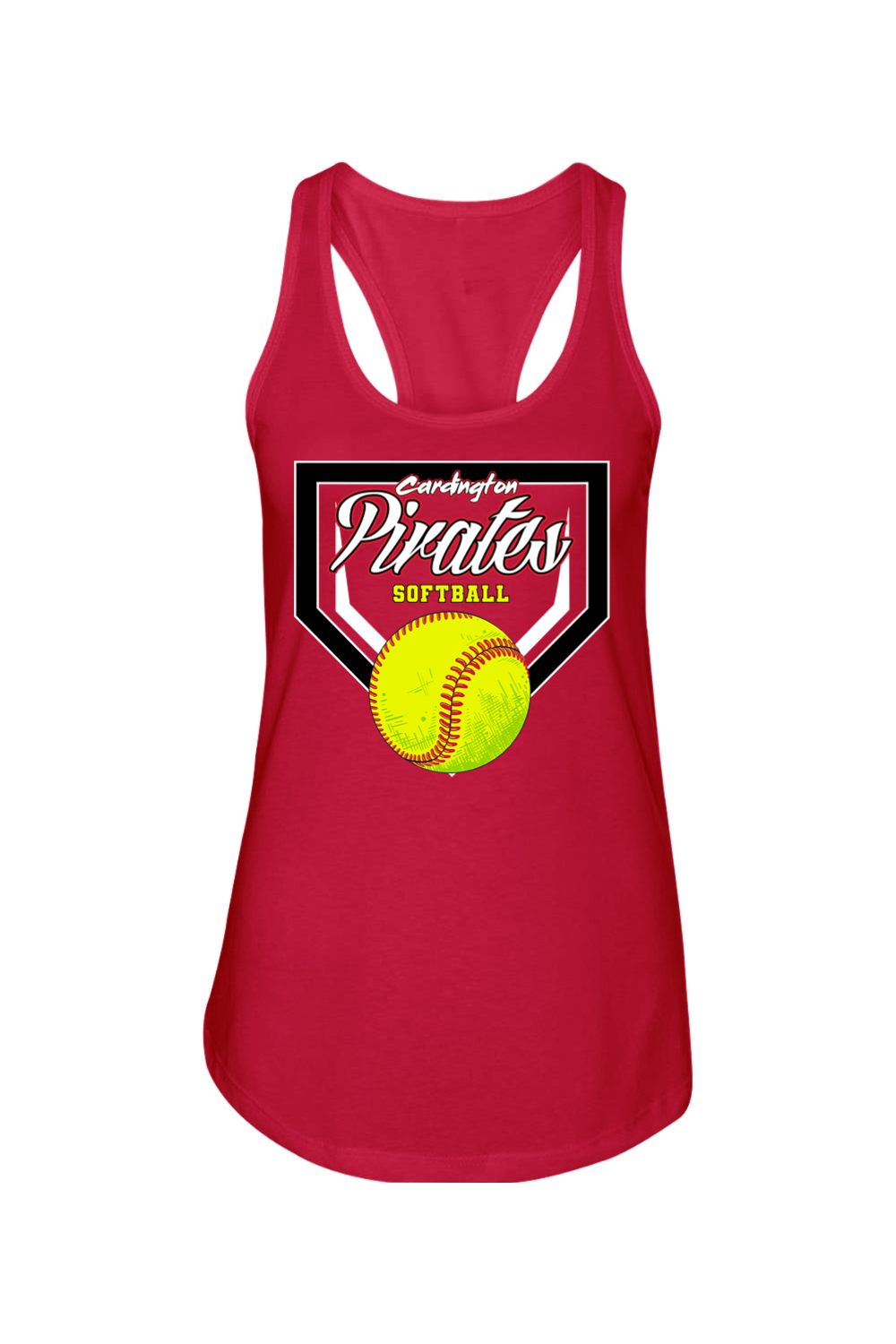 Cardington Pirates Softball DTF Ladies Racerback Tank