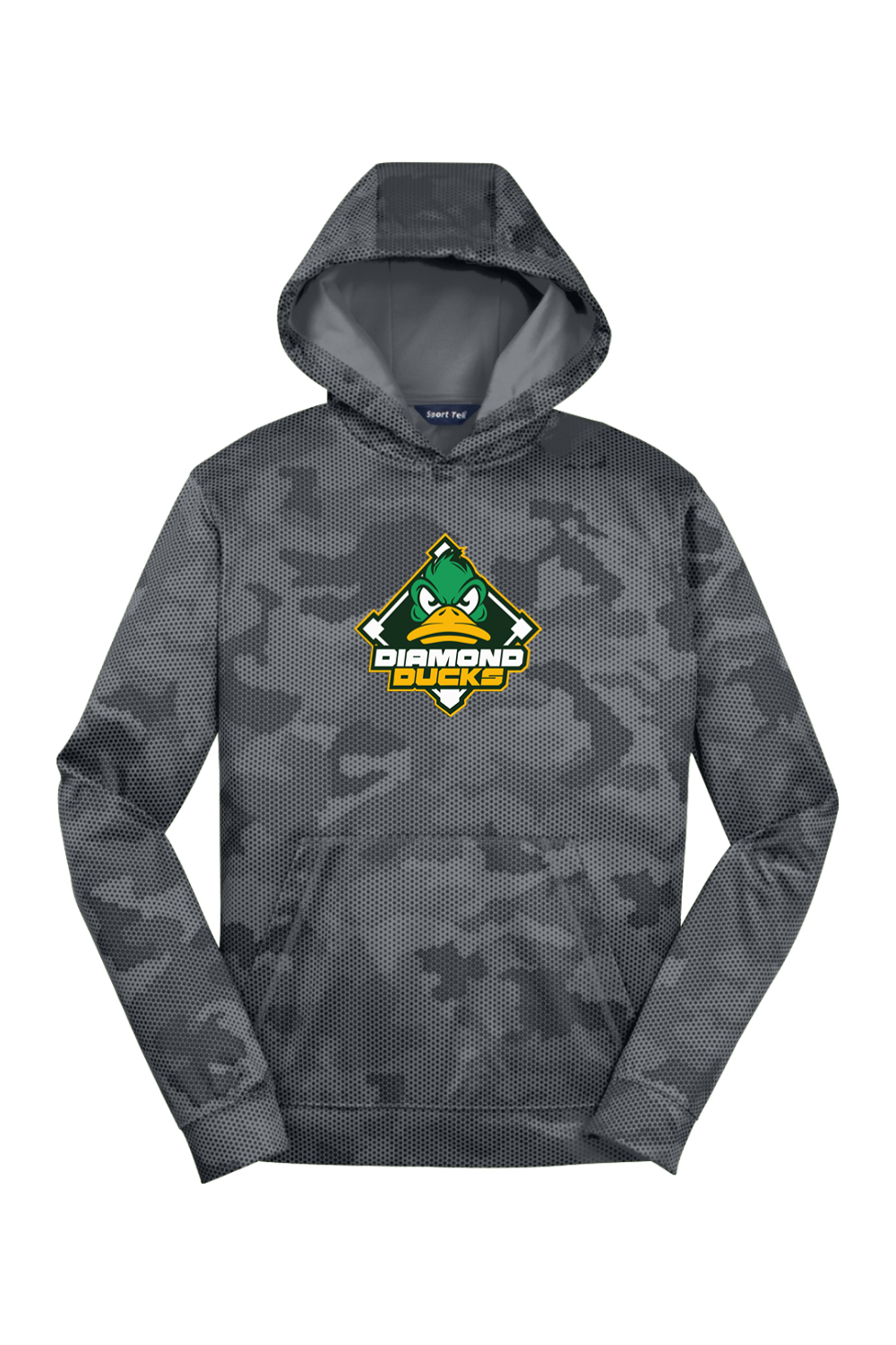 Diamond Ducks Youth Sport-Wick CamoHex Fleece Hooded Pullover