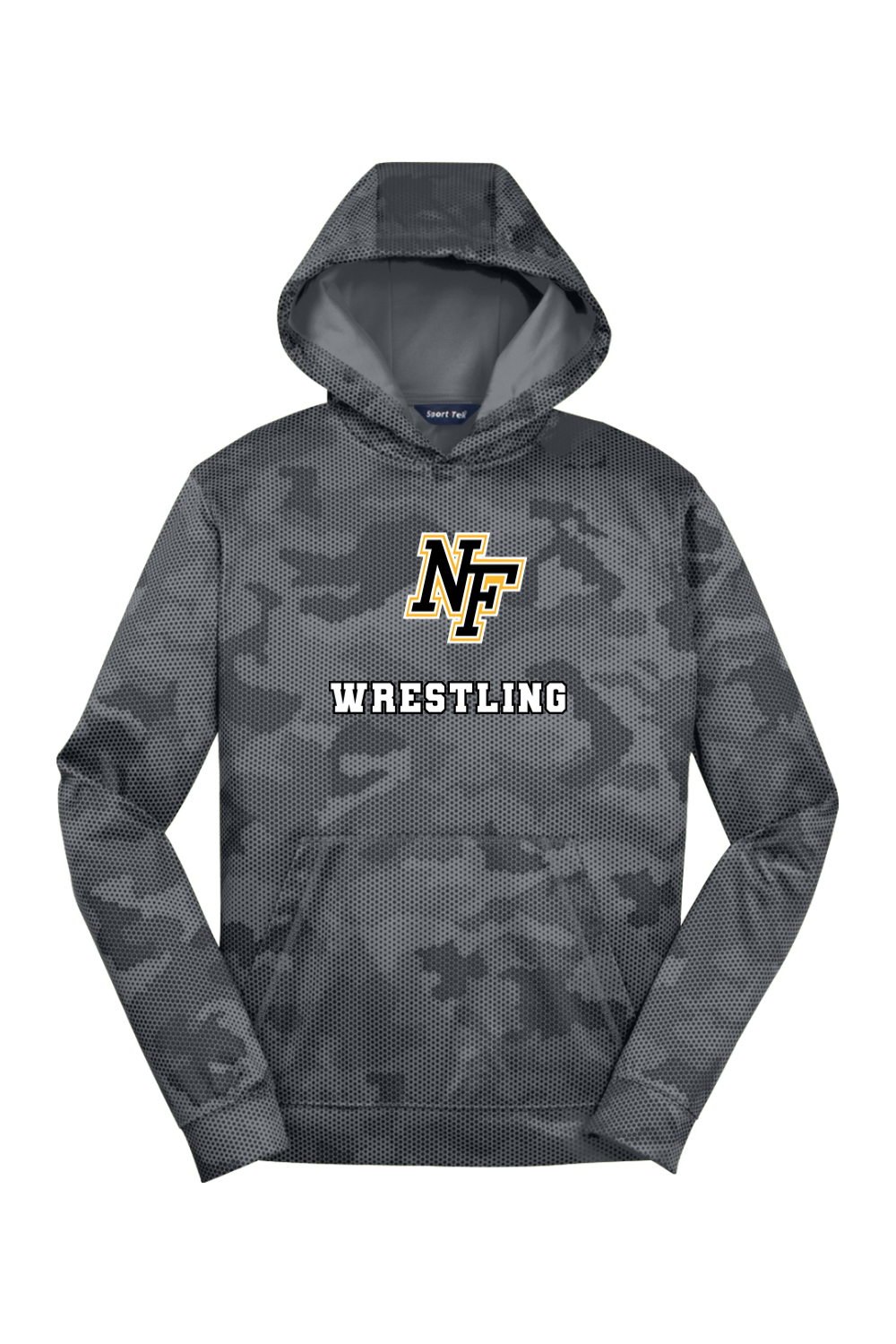 North Farmington Wrestling DTF Youth Sport-Wick CamoHex Fleece Hooded Pullover