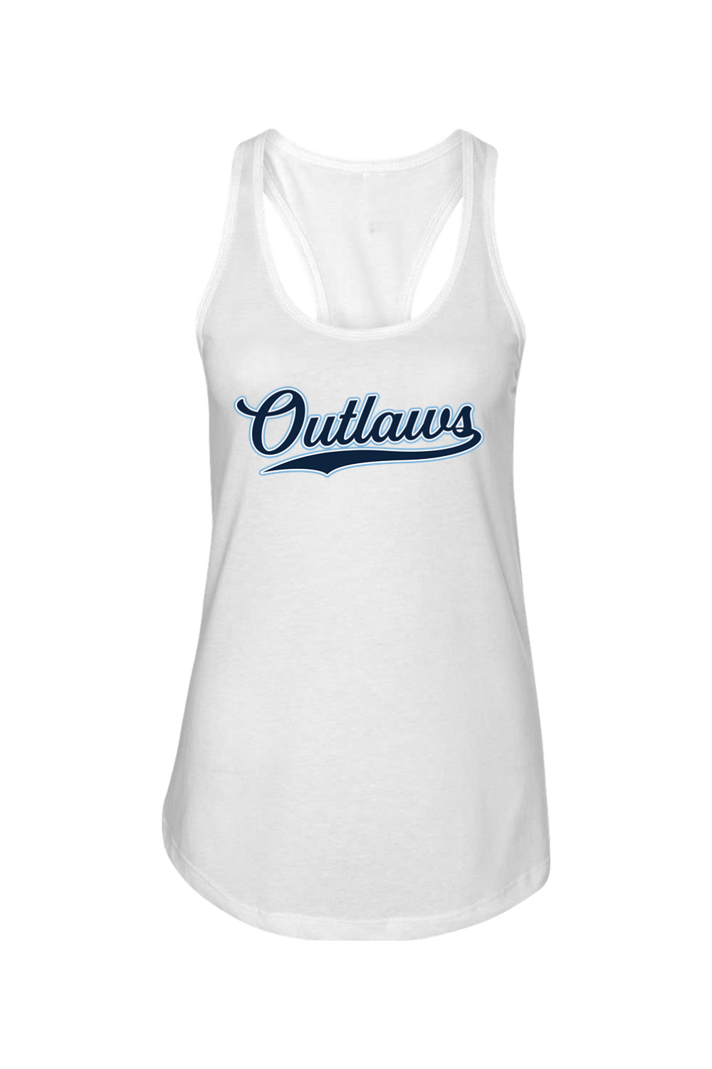 Outlaws Baseball Script Ladies Racerback Tank