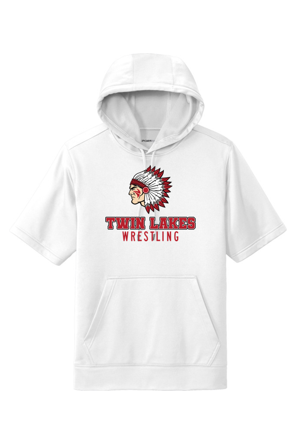 Twin Lakes Wrestling DTF Sport-Wick Fleece Short Sleeve Hooded Pullover
