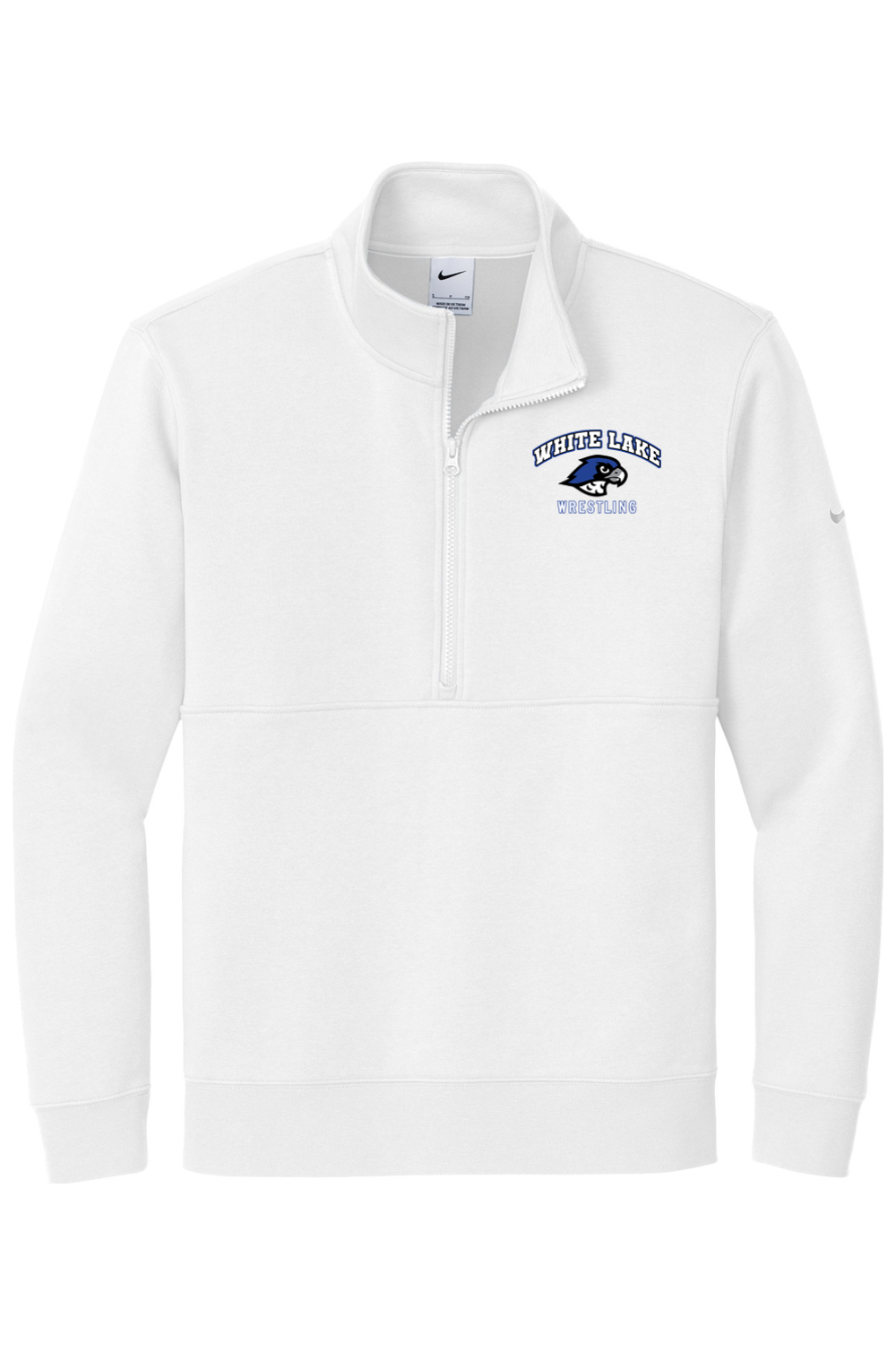 White Lake MS Wrestling DTF Nike Club Fleece Sleeve Swoosh 1/2-Zip