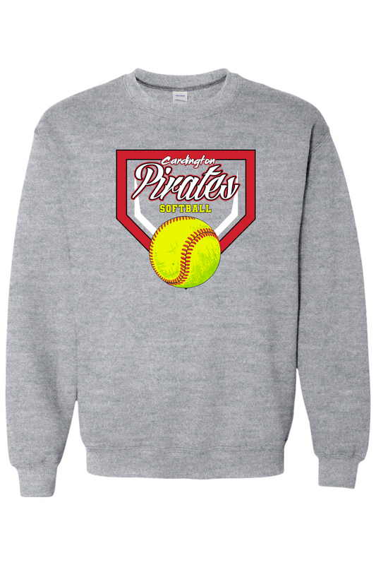 Cardington Pirates Softball DTF Heavy Blend Crewneck Sweatshirt