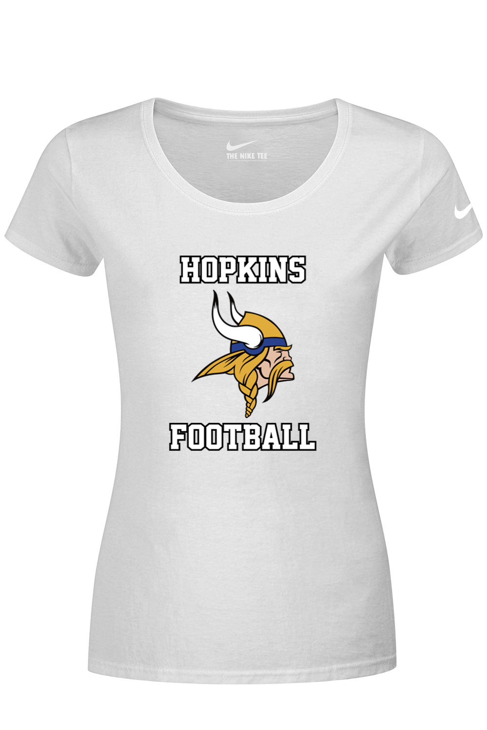 Hopkins High School Football DTF Nike Ladies Dri-FIT Cotton/Poly Scoop Neck Tee