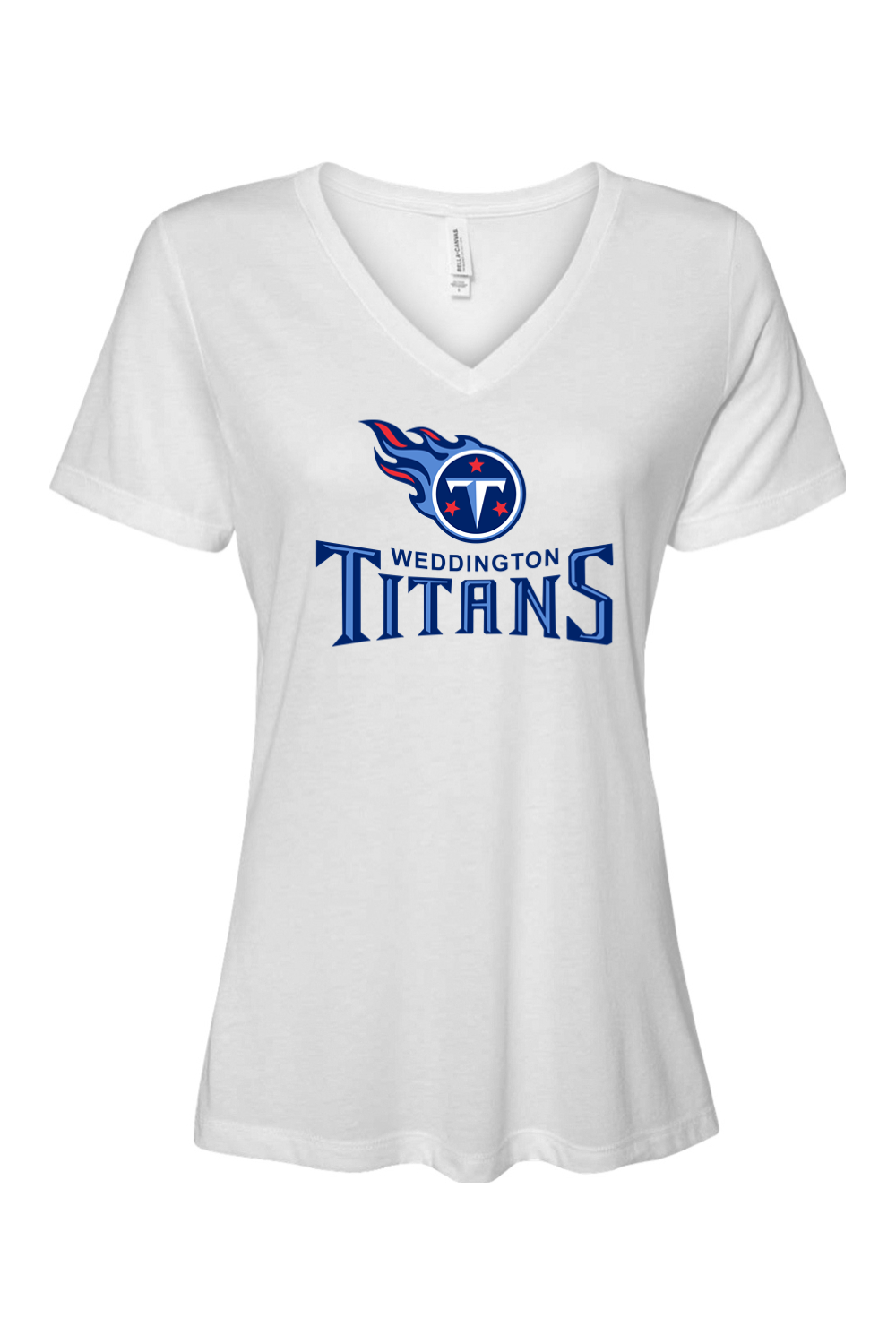 Weddington Titans Women’s Relaxed Jersey Short Sleeve V-Neck T-Shirt