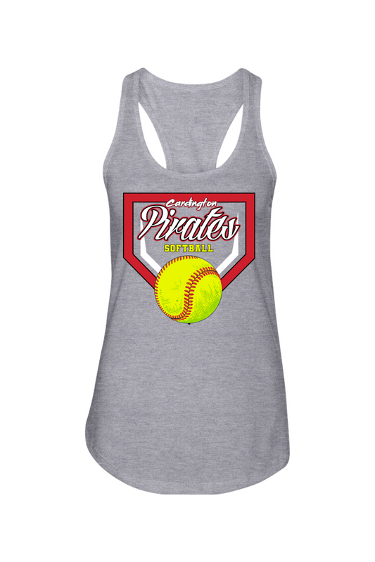 Cardington Pirates Softball DTF Ladies Racerback Tank