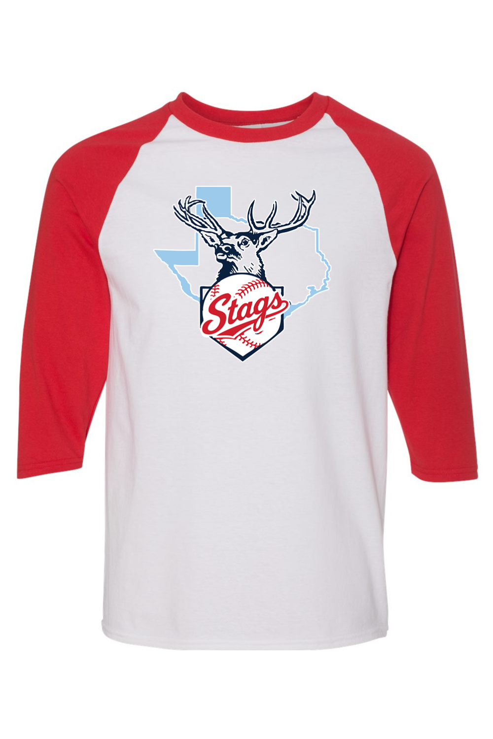 ETX Stags Heavy Cotton Raglan Three-Quarter Sleeve T-Shirt
