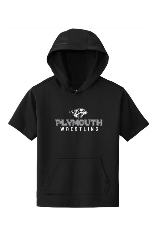 Plymouth Wrestling Youth Fleece Short Sleeve Hooded Pullover