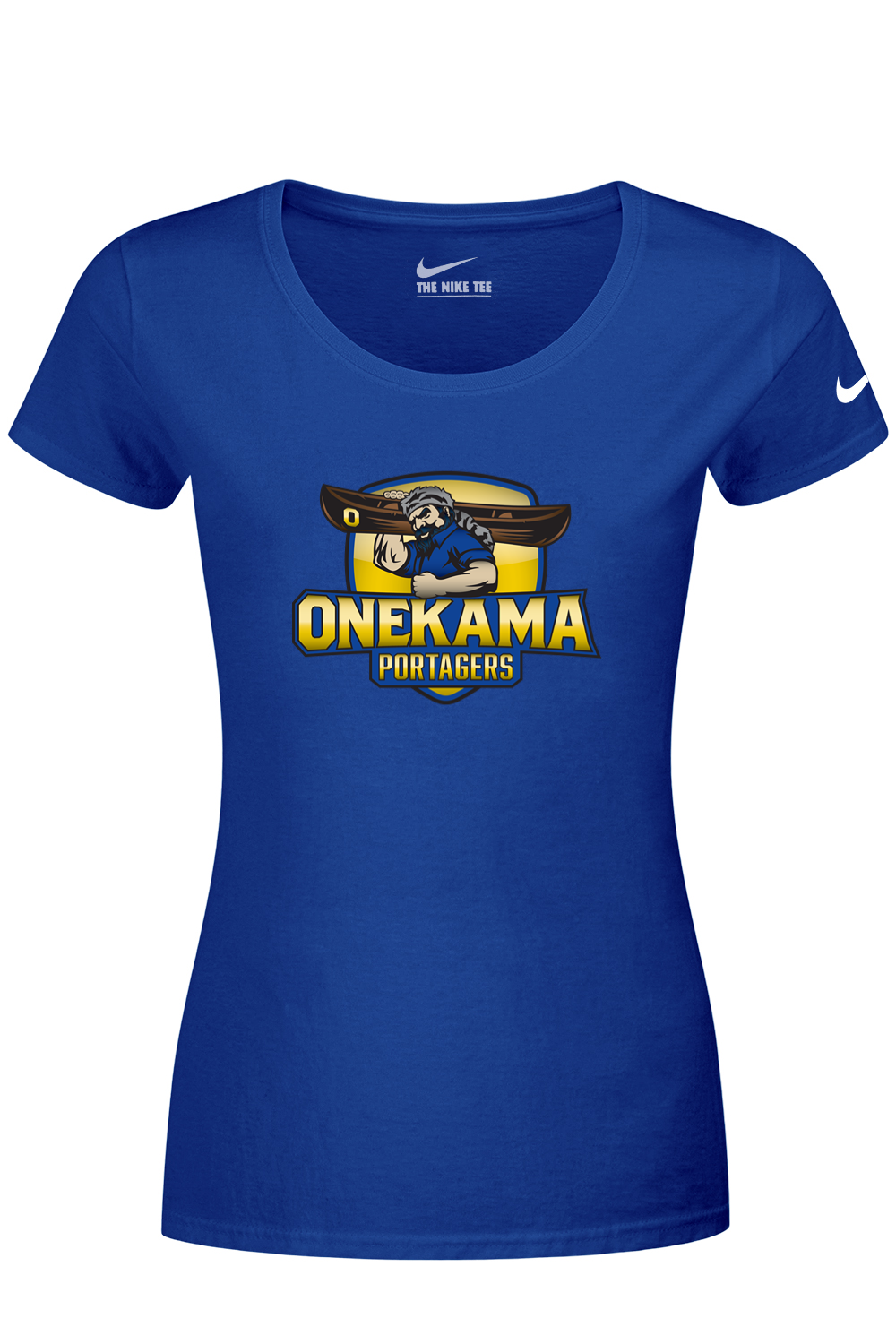 Onekama Portagers Football Nike Ladies Dri-FIT Cotton/Poly Scoop Neck Tee
