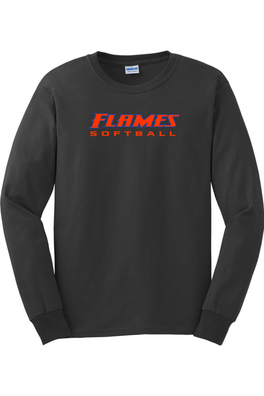 Flames MI Softball DTF Ultra Cotton Cotton Long Sleeve T-Shirt