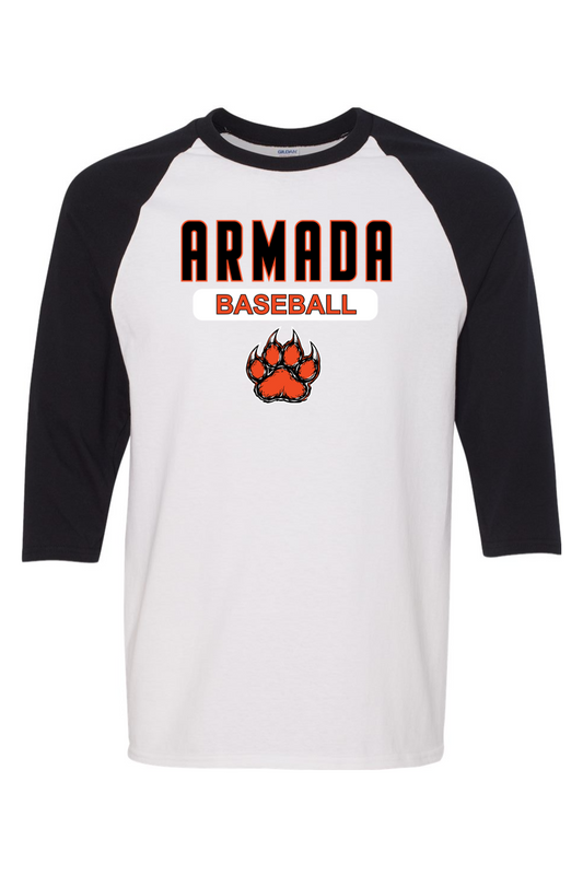 Armada Baseball Heavy Cotton Raglan Three-Quarter Sleeve T-Shirt