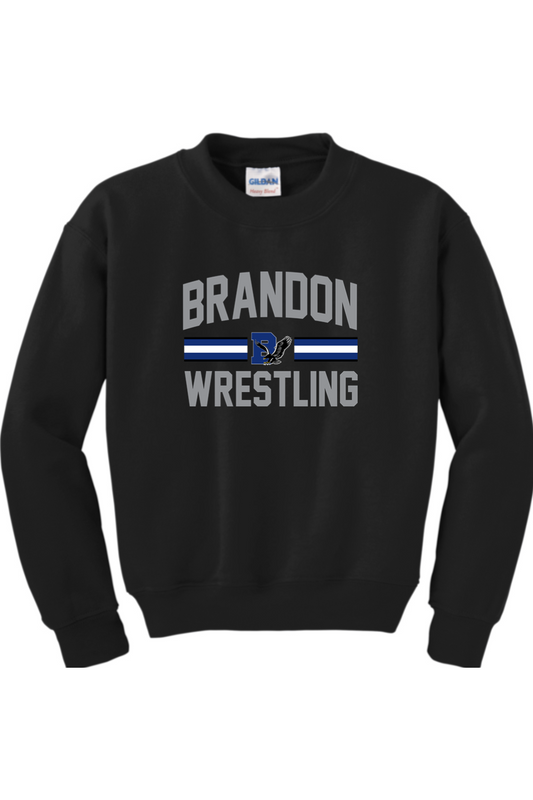Brandon MS Wrestling DTF Youth Heavy Blend Crewneck Sweatshirt