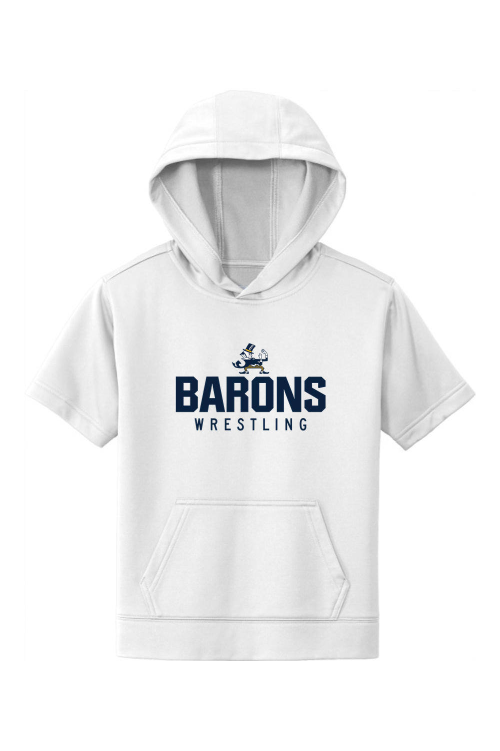 B-CC Wrestling DTF Youth Fleece Short Sleeve Hooded Pullover