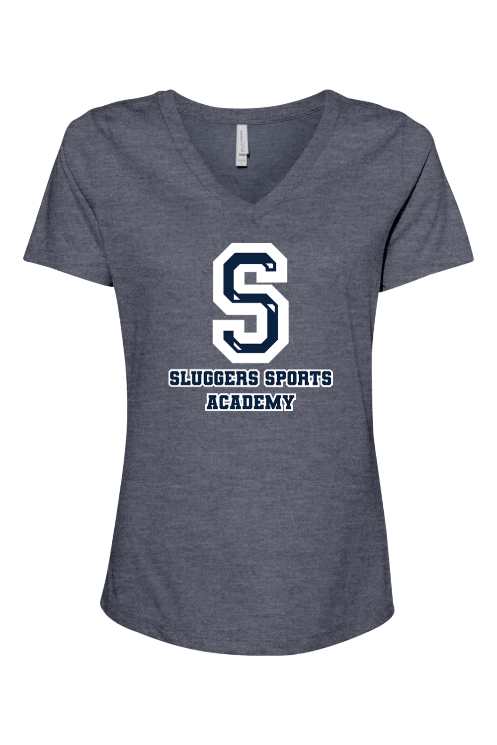 Sluggers Sports Academy Women's Relaxed Heather CVC V-Neck Tee