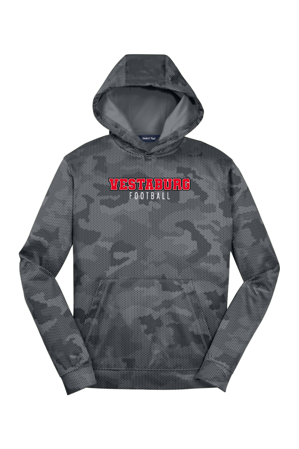 Vestaburg Football DTF Youth CamoHex Fleece Hooded Pullover