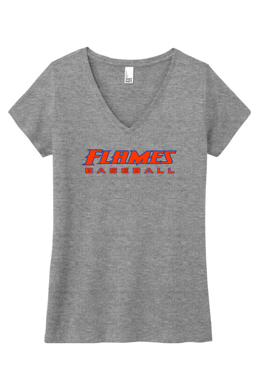 Flames MI Baseball DTF Women’s Perfect Tri V-Neck Tee