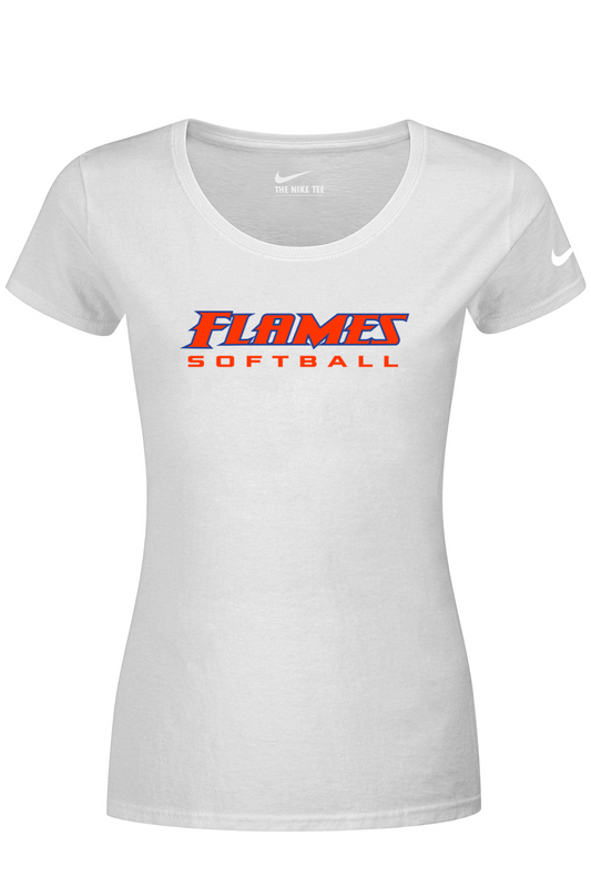 Flames MI Softball DTF Nike Ladies Dri-FIT Cotton/Poly Scoop Neck Tee