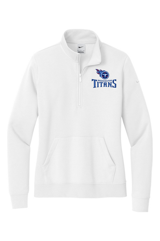 Weddington Titans Football DTF Nike Ladies Club Fleece Sleeve Swoosh 1/2-Zip