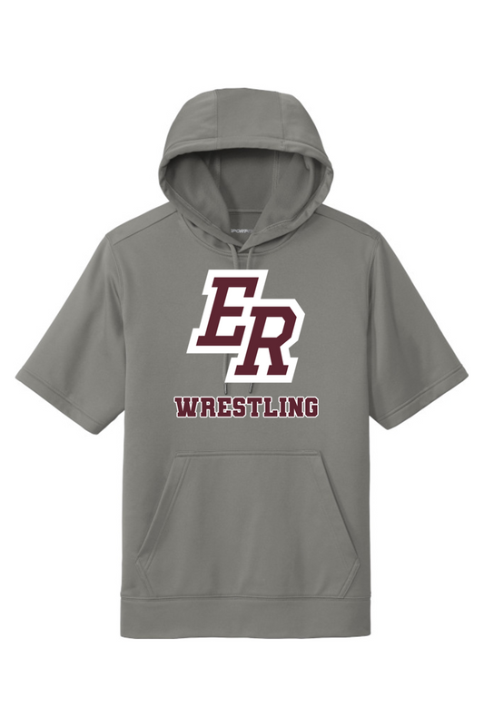 Eaton Rapids Wrestling DTF Sport-Wick Fleece Short Sleeve Hooded Pullover