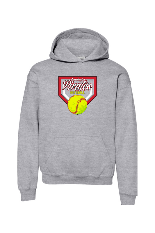 Cardington Pirates Softball DTF Youth Heavy Blend Hooded Sweatshirt