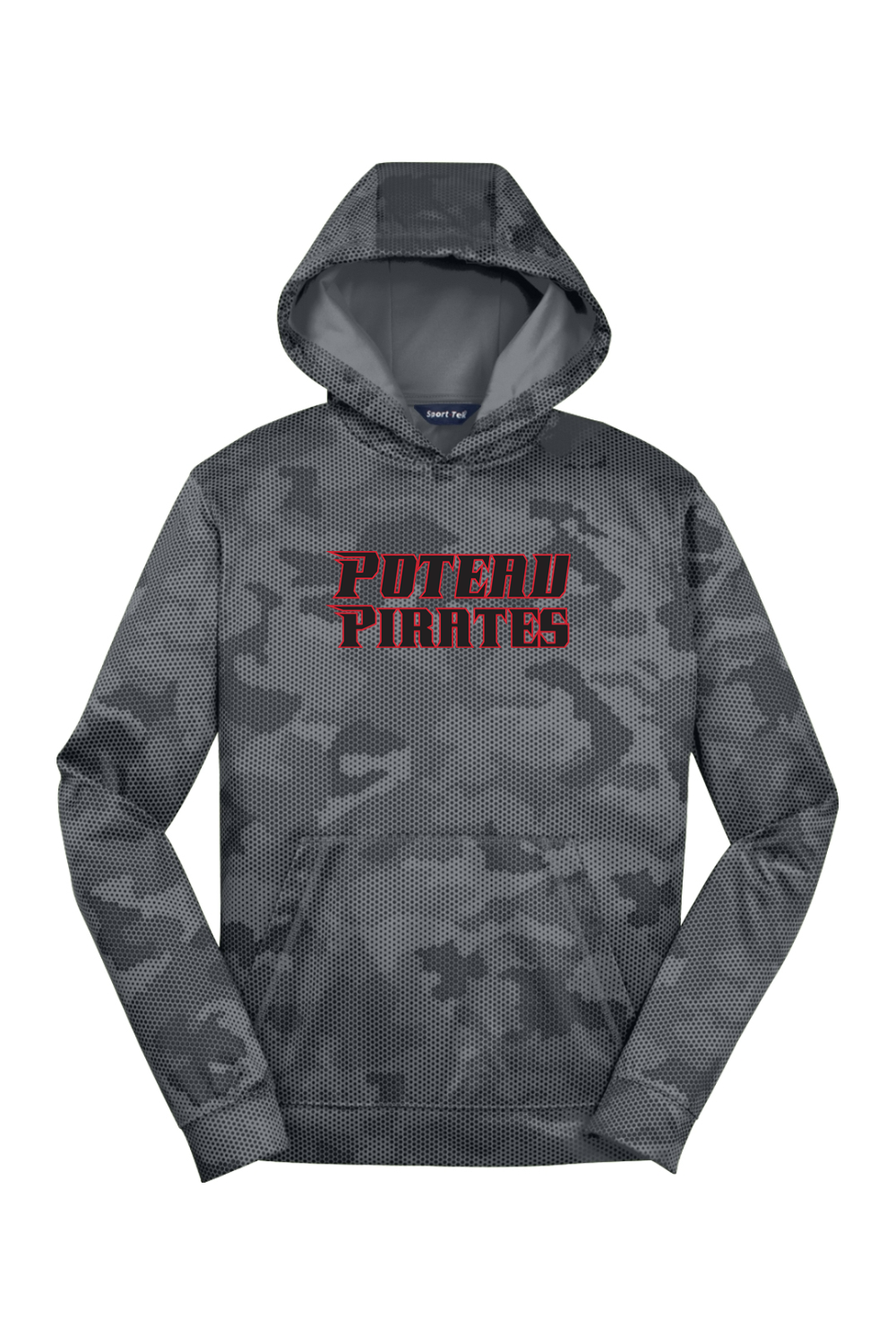 Poteau Pirates Youth CamoHex Fleece Hooded Pullover